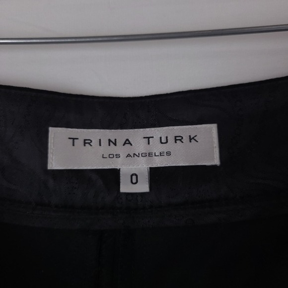 Trina Turk Black Velvet Pants Size 0 Mid Rise Bootcut Career Business - Picture 3 of 7